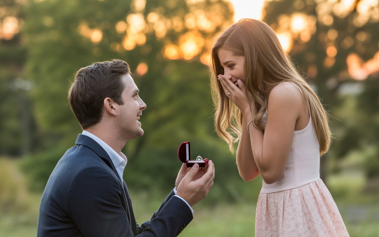 An intimate marriage proposal moment