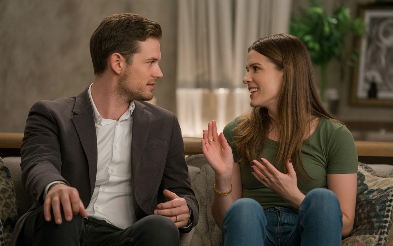 Christian man and woman talking with chemistry between each other