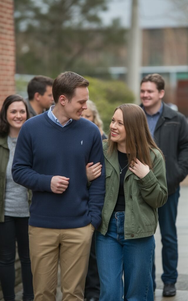 Christian man and woman that are dating are now talking each other outside of church. There's other church people as well