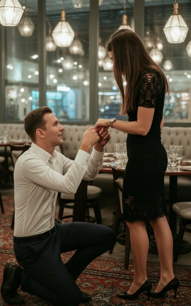 Romantic Restaurant Dinner engagement Proposal
