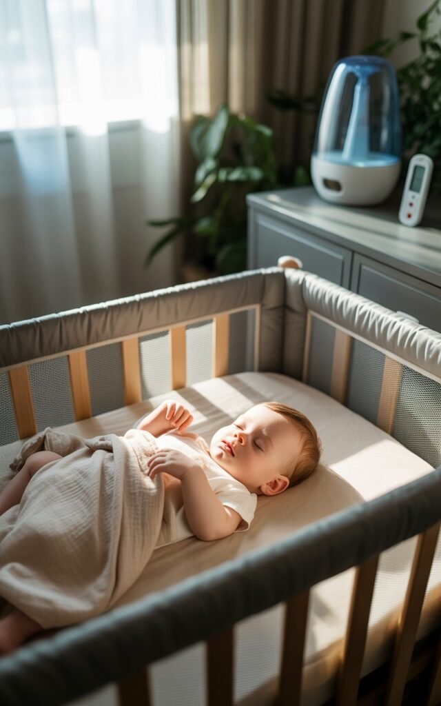 baby in Proper Room Temperature and Humidity