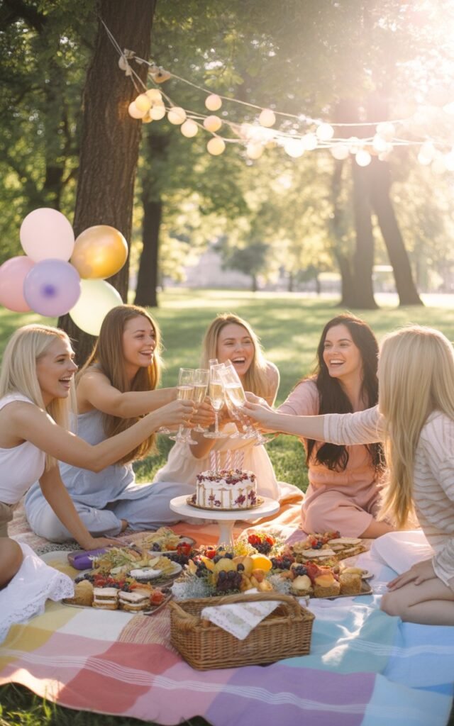 Outdoor Picnic Celebration as a woman birthday Party Idea
