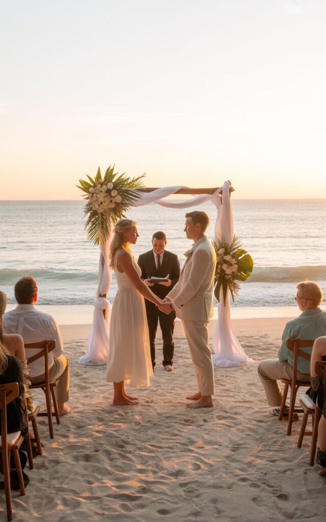 Beach Barefoot Wedding Ceremony