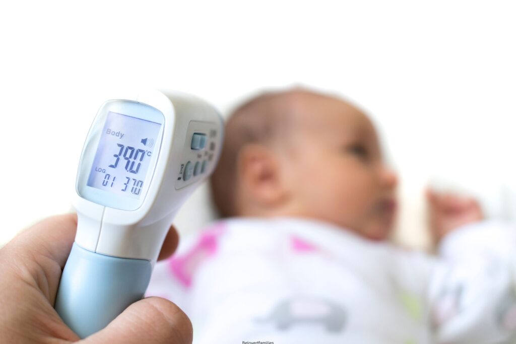 Measure baby's fever with digital fever meter. sick baby with high fever
View more by by sonmez from Getty