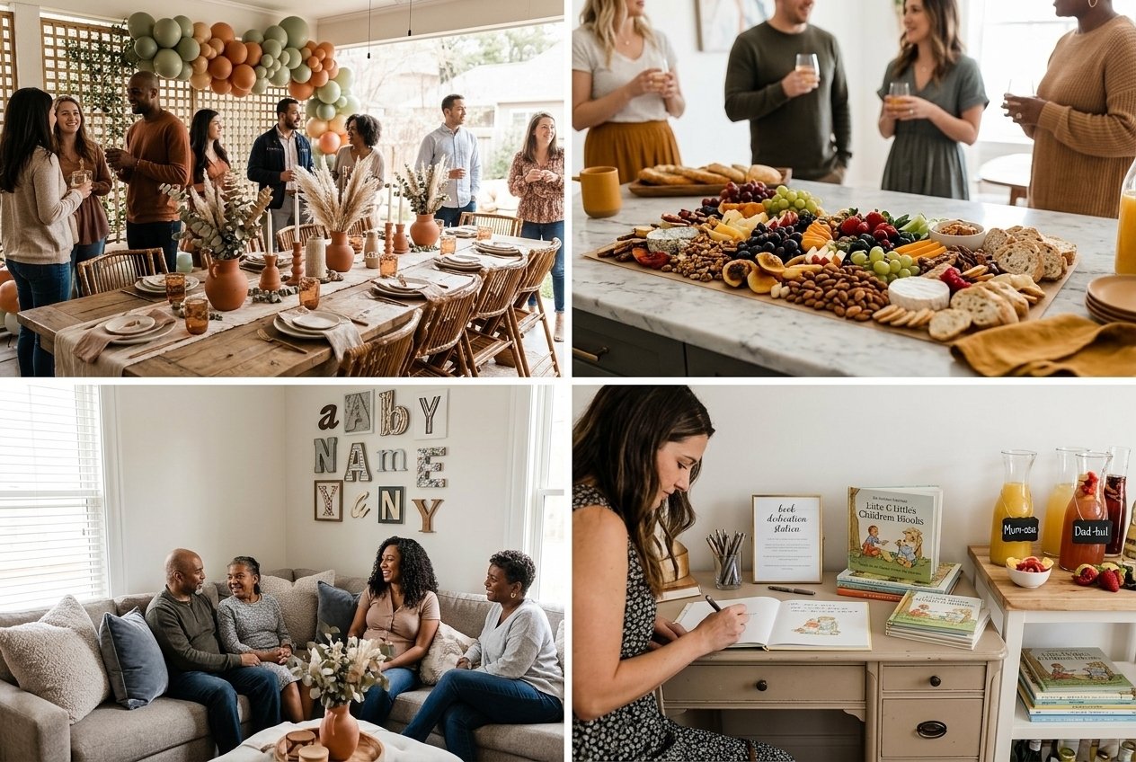 Modern baby shower celebration setup