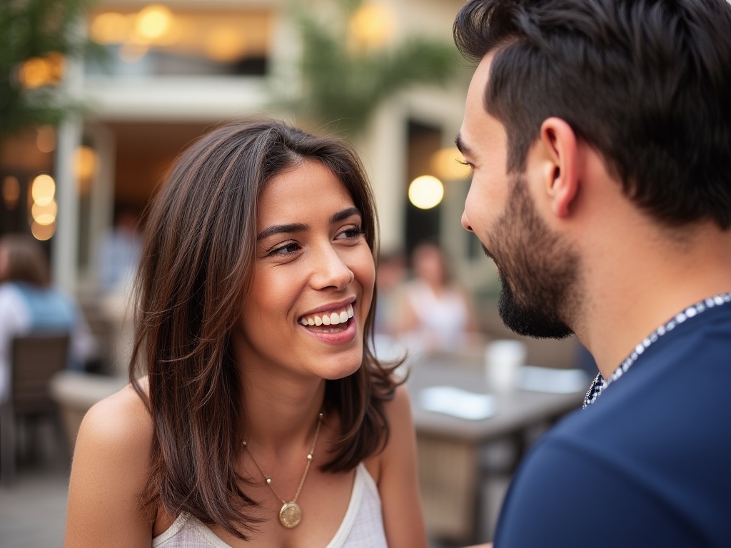 American woman dating a man
