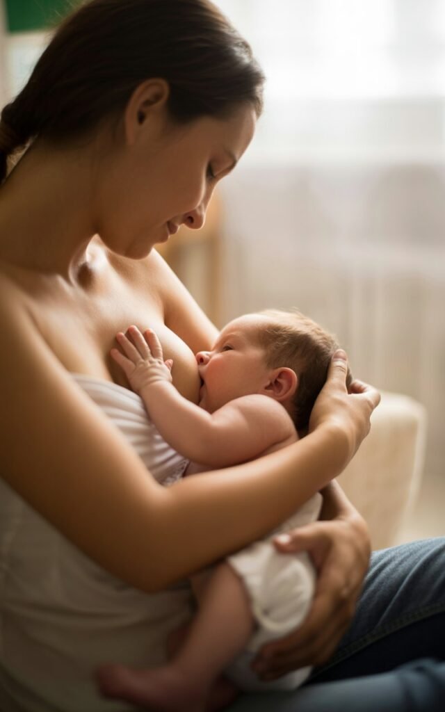 Cross-Cradle Hold breastfeeding position