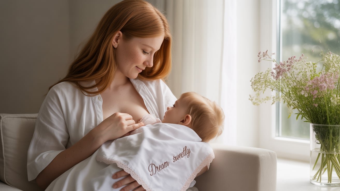 woman breastfeeding baby