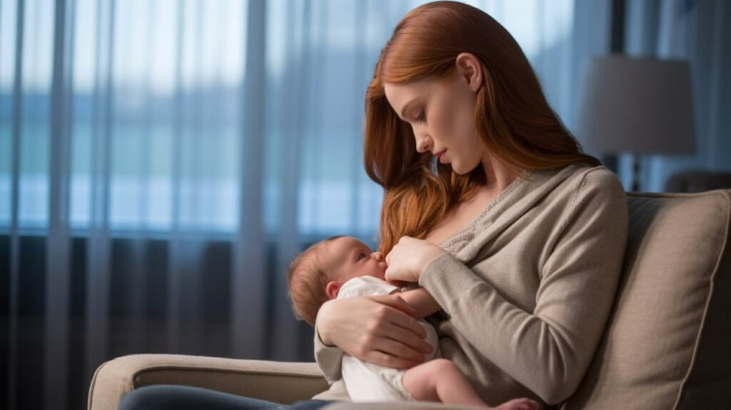 mom breastfeeding newborn