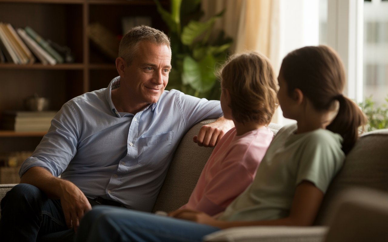 Step-Parent talking with teens