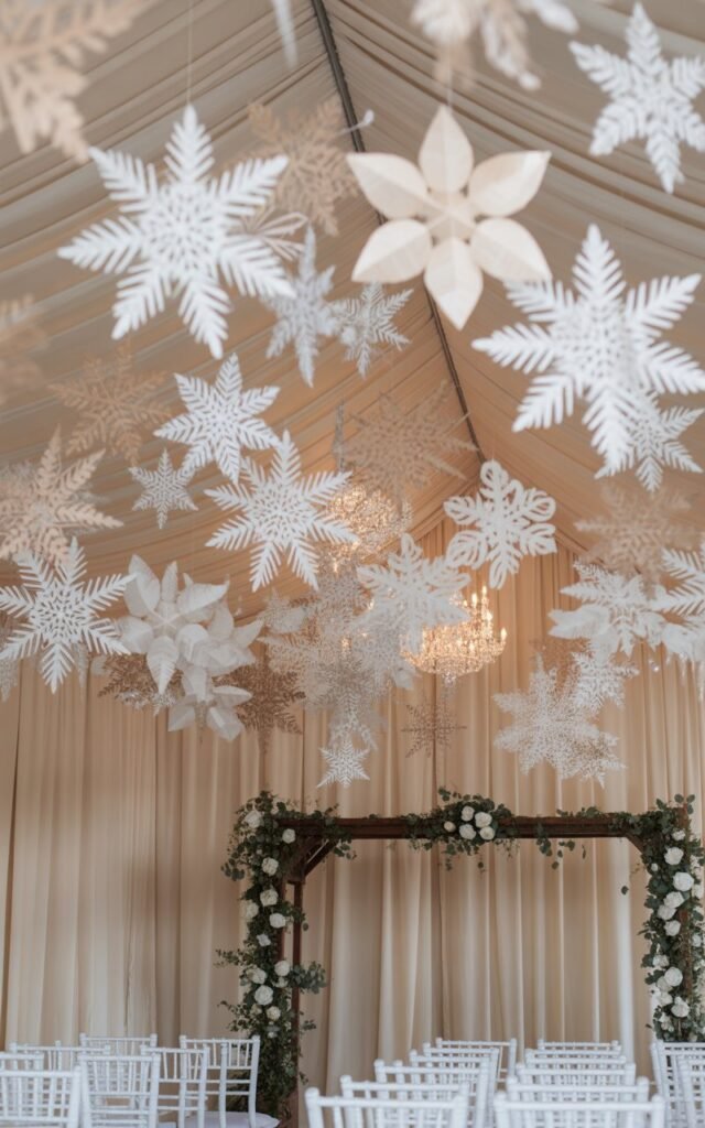 DIY Paper Snowflake Installations