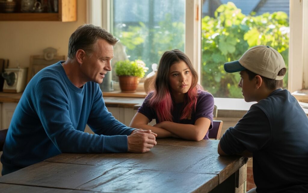 Step-Parent talking with teens