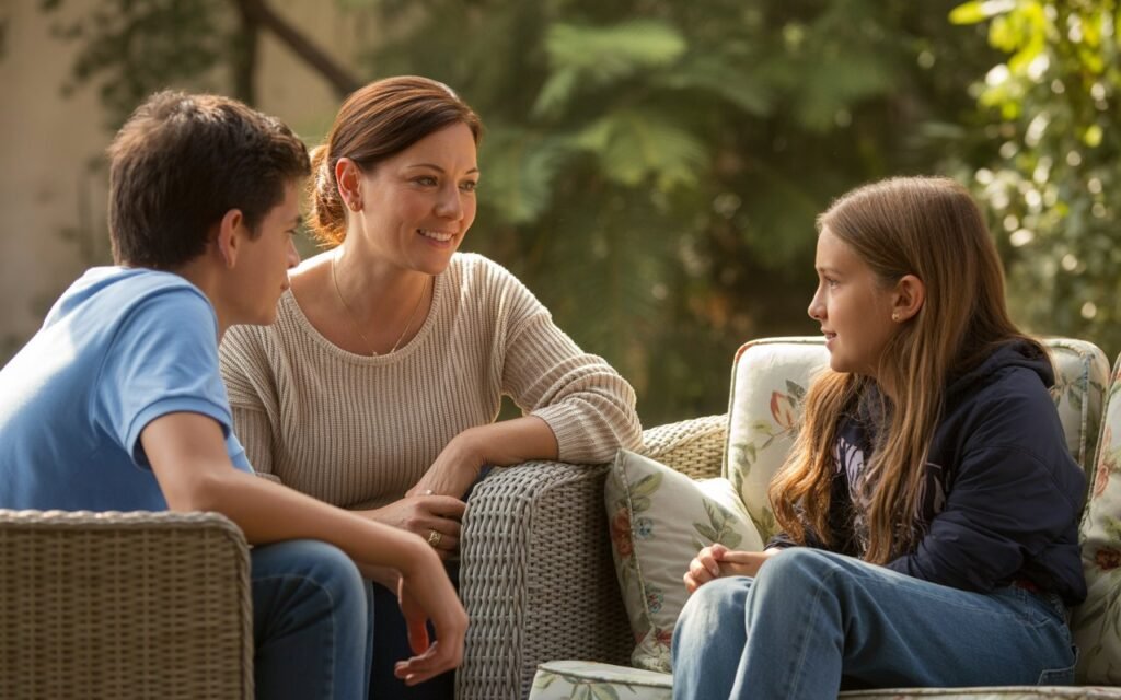 Step-Parent talking with teens