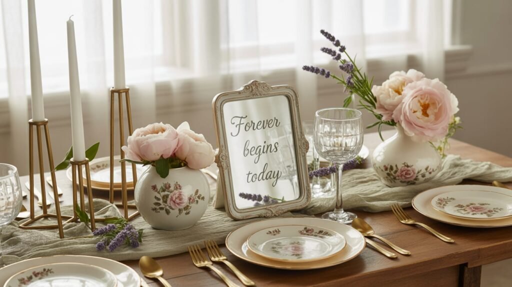 Modern and Vintage Spring Wedding Decor mix