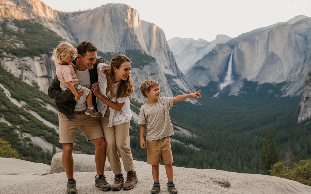 American Family in national park