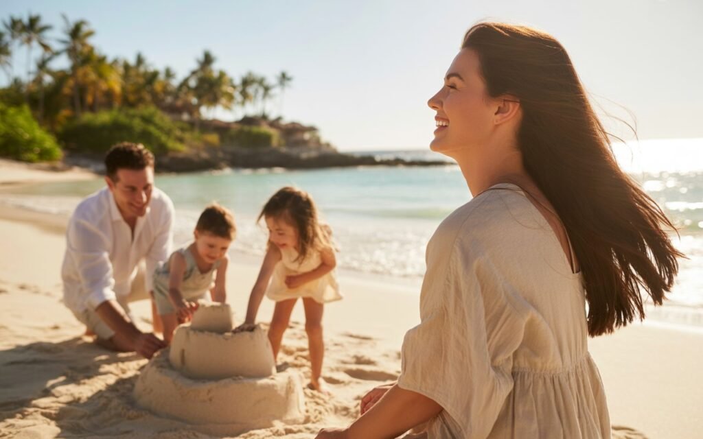 Family taking vacations in Mexico