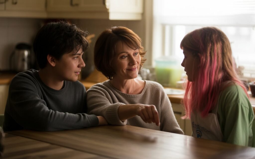 Step-Parent talking with teens