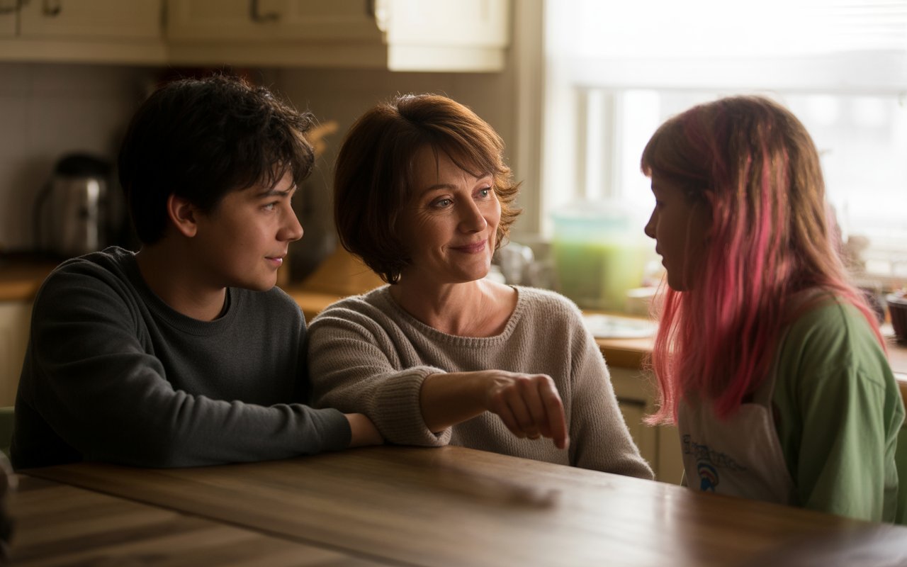 Step-Parent talking with teens