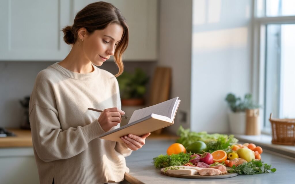mother planning family meals  for weight loss