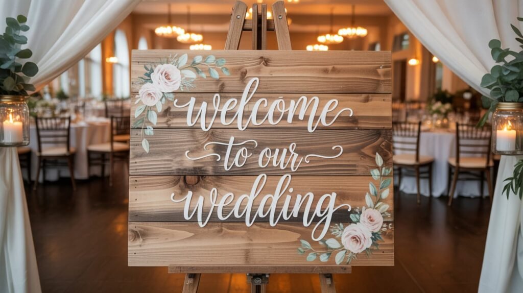 Rustic Wooden Welcome Sign