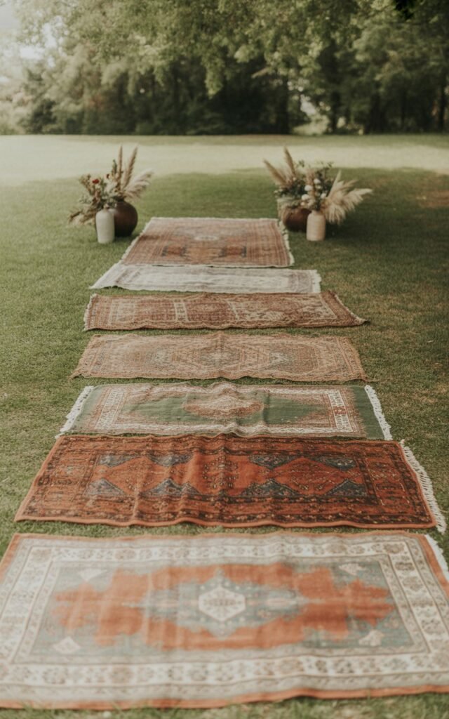 Vintage Rugs for the Aisle and Ceremony Space