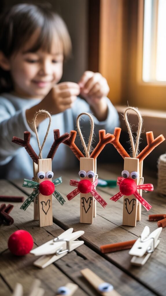Clothespin Reindeer Ornaments