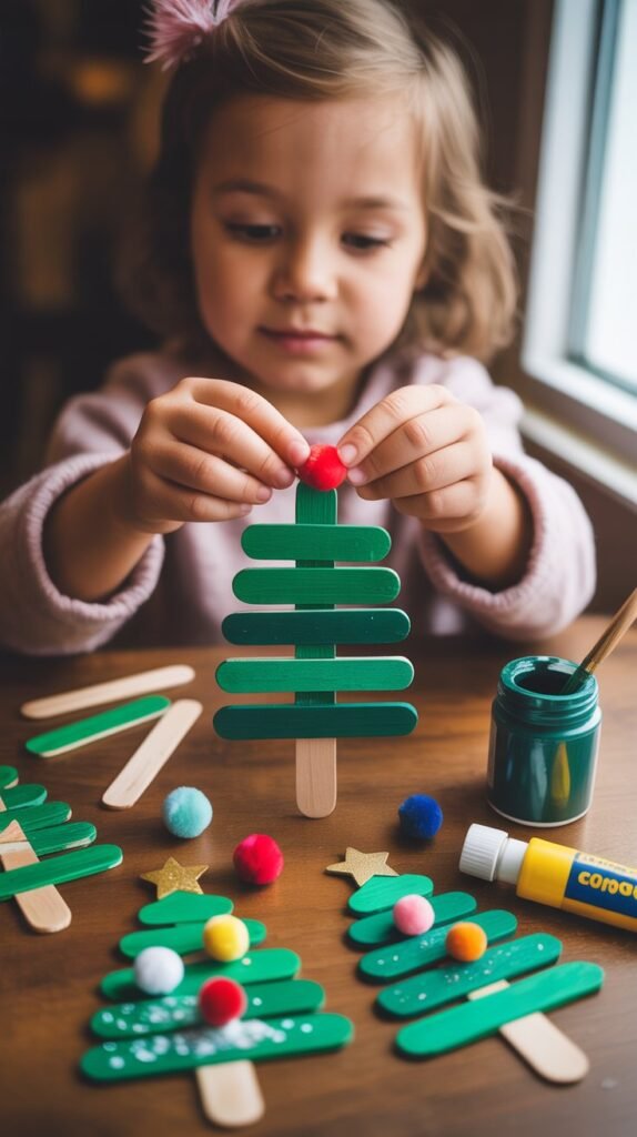 Popsicle Stick Christmas Trees