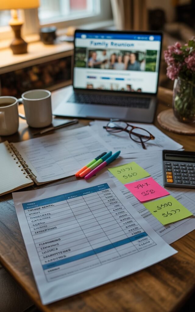 family budget planning session with financial documents